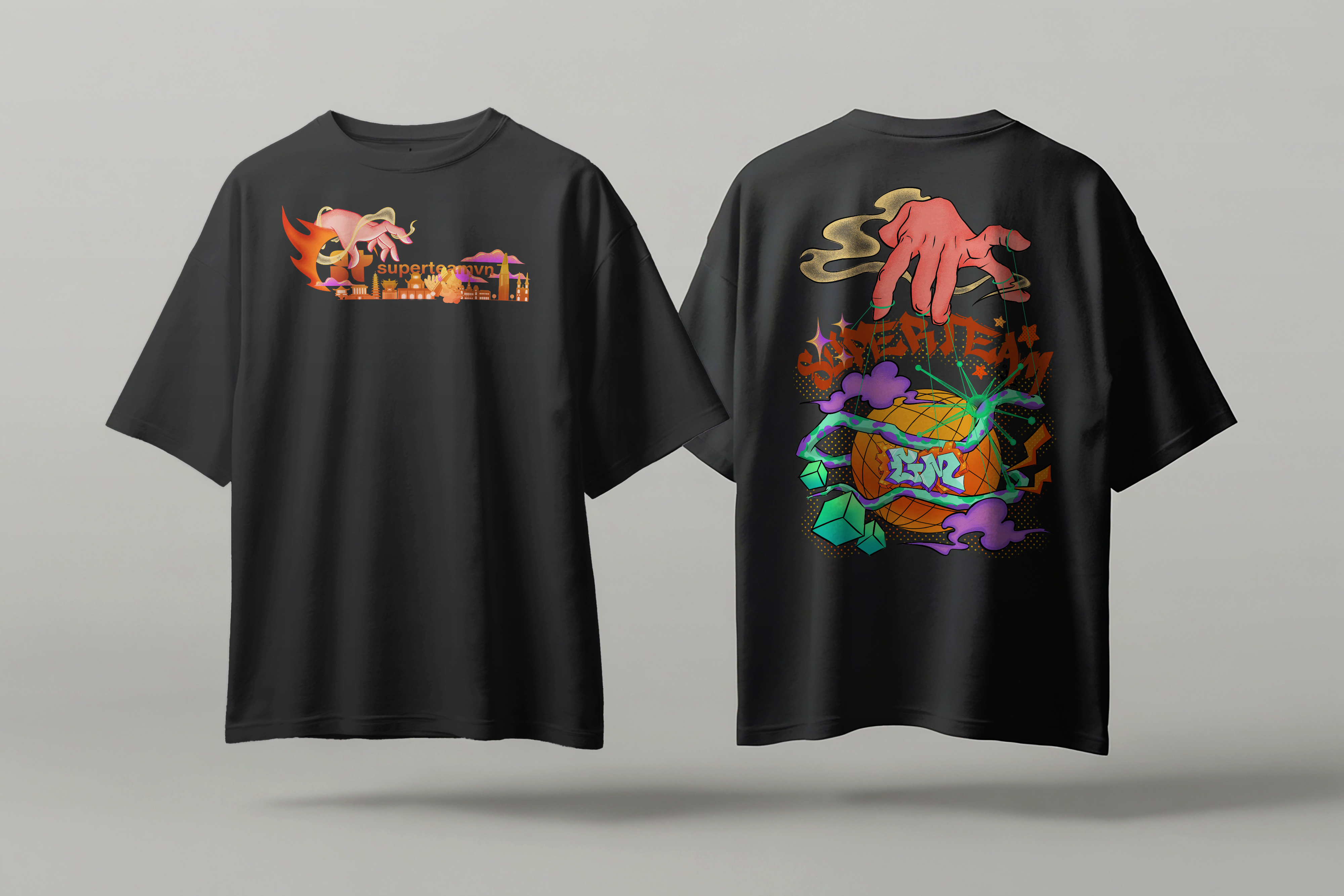 Superteam Vietnam T-shirt design 2 - Front and back view